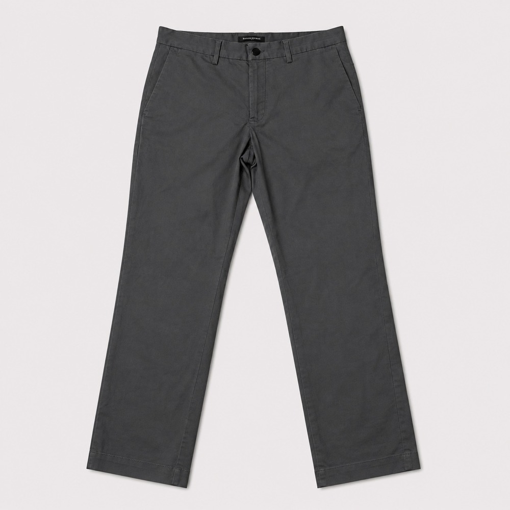 Banana Republic Mens 32x30 Slim Fit Gray Chino Pants Stretch Casual Dress
